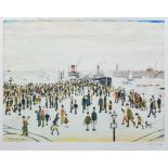 After L.S. Lowry, "Ferry Boats", signed print.