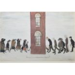 After L.S. Lowry, "The Meeting Point", signed print.