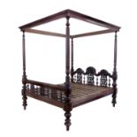 Indian hardwood four poster bed