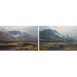 H. Hadfield Cubley, "Clearing after rain, Barmouth" and "In Glencoe", oil (2).