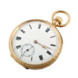 Lady's 18ct gold small pocket watch.