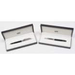 Two boxed Montblanc rollerball pens (2).