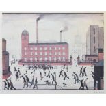 After L.S. Lowry, "Mill Scene", signed print.