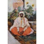 David Woodlock, Portrait of a seated Arab gentleman, oil.