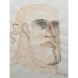 Dame Elisabeth Frink, "Soldier's Head", watercolour.