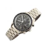 A Gent's Omega Speedmaster chronograph steel bracelet watch.