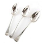 Three Georgian silver table spoons