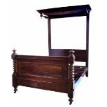 Victorian mahogany half-tester bed.