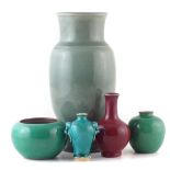 Five Chinese monochrome vases