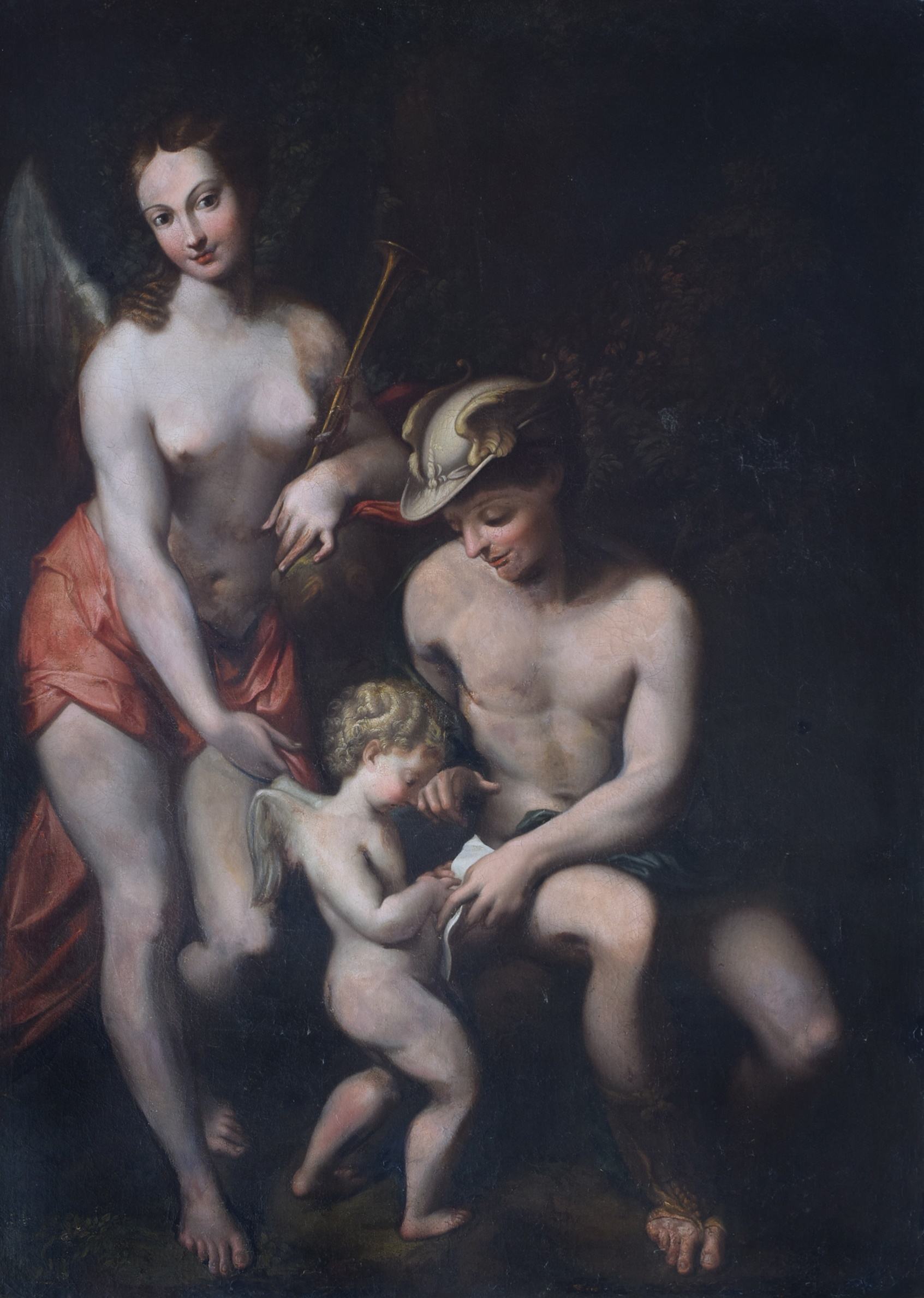 After Correggio, "Venus with Mercury and Cupid ('The School of Love')", oil.