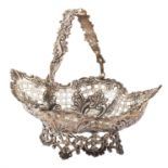 Silver swing-handled basket by Goldsmiths & Silversmiths