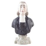 Staffordshire bust of Reverend Wesley.