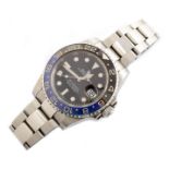 A Gent's Rolex Oyster Perpetual date GMT-Master-11, steel bracelet watch.