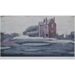 After L.S. Lowry, "The Lonely House", signed print.