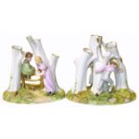 Pair of Royal Worcester figure groups We are unable to do condition reports on our Interiors Sale