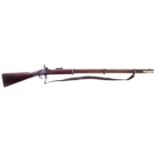 Enfield P53 three band percussion .577 rifle, with 1860 dated tower lock, three groove rifling, with