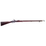 Enfield P53 three band percussion .577 rifle, with 1861 dated tower lock, three groove rifling,