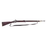 Enfield pattern 1861 percussion two band .577 rifle, with tower 1868 dated lock, no rifling, with