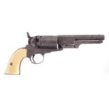 Vero Clement Arms percussion revolver, 38 calibre, with scroll engraved action and barrel,