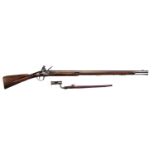 Replica flintlock Brown Bess musket, .750 calibre inert (not bored through) barrel, together with