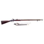 Enfield P53 three band percussion .577 rifle, with 1859 dated tower lock, three groove rifling,