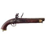 Indian Flintlock belt pistol, made as a copy of an East India Company arm, the lock engraved with