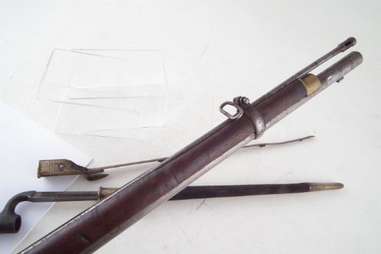 Enfield P53 three band percussion .577 rifle, with 1859 dated tower lock, three groove rifling, - Image 10 of 10