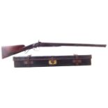 Double percussion shotgun by Patrick of Liverpool, 27 3/4 Damascus barrels, scroll engraved