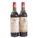 Grand Vin de Château Latour 1er Grand Cru Classe Pauillac-Medoc, 1962, two bottles (2). To bid on