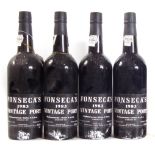 Fonseca's Vintage Port, 1983, four bottles (4). To bid on this timed auction please visit www.