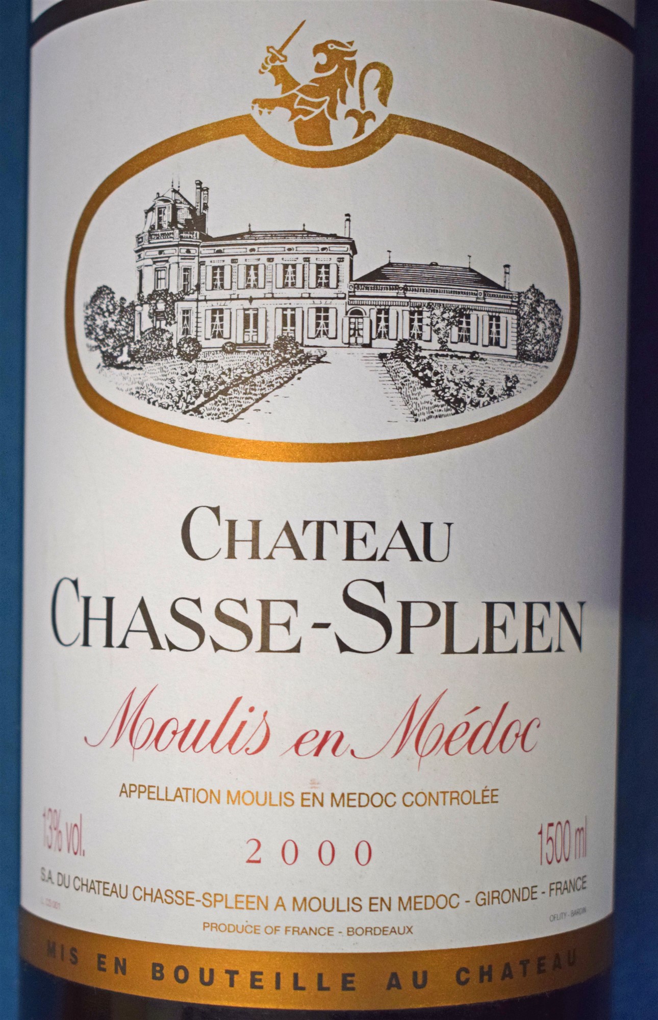 Chateau Chasse-Spleen, Moulis en Medoc, 2000, 3 magnums. To bid on this timed auction please visit