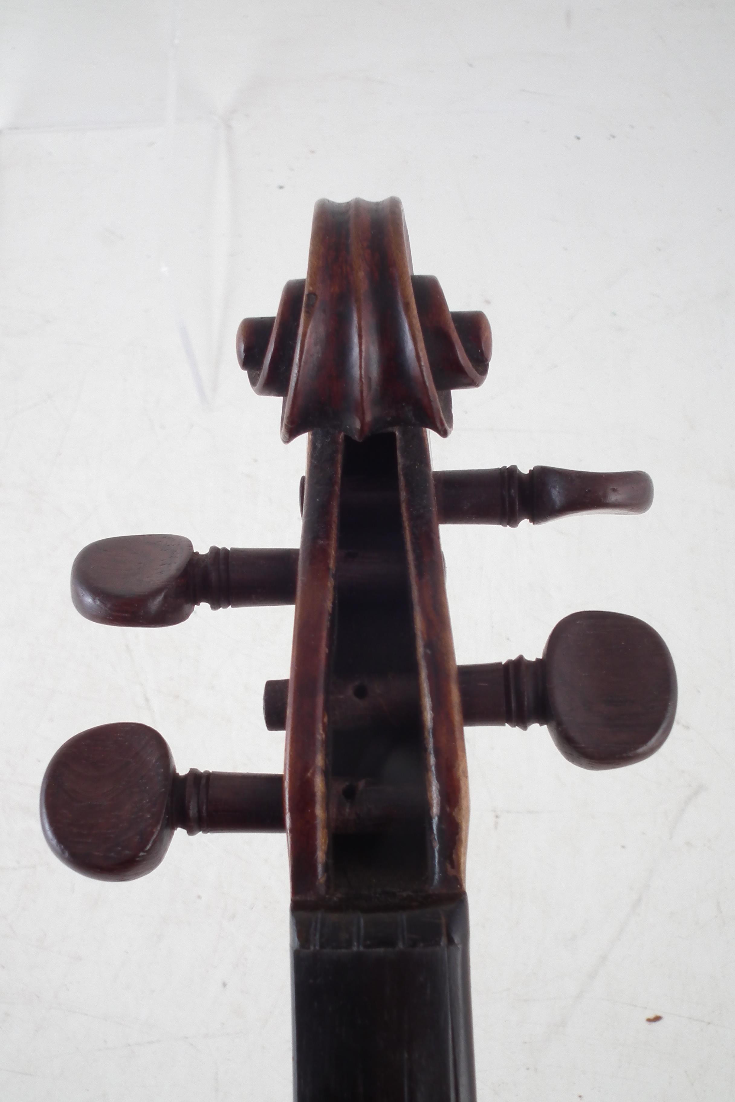 German violin with three bows and a case - Image 14 of 20