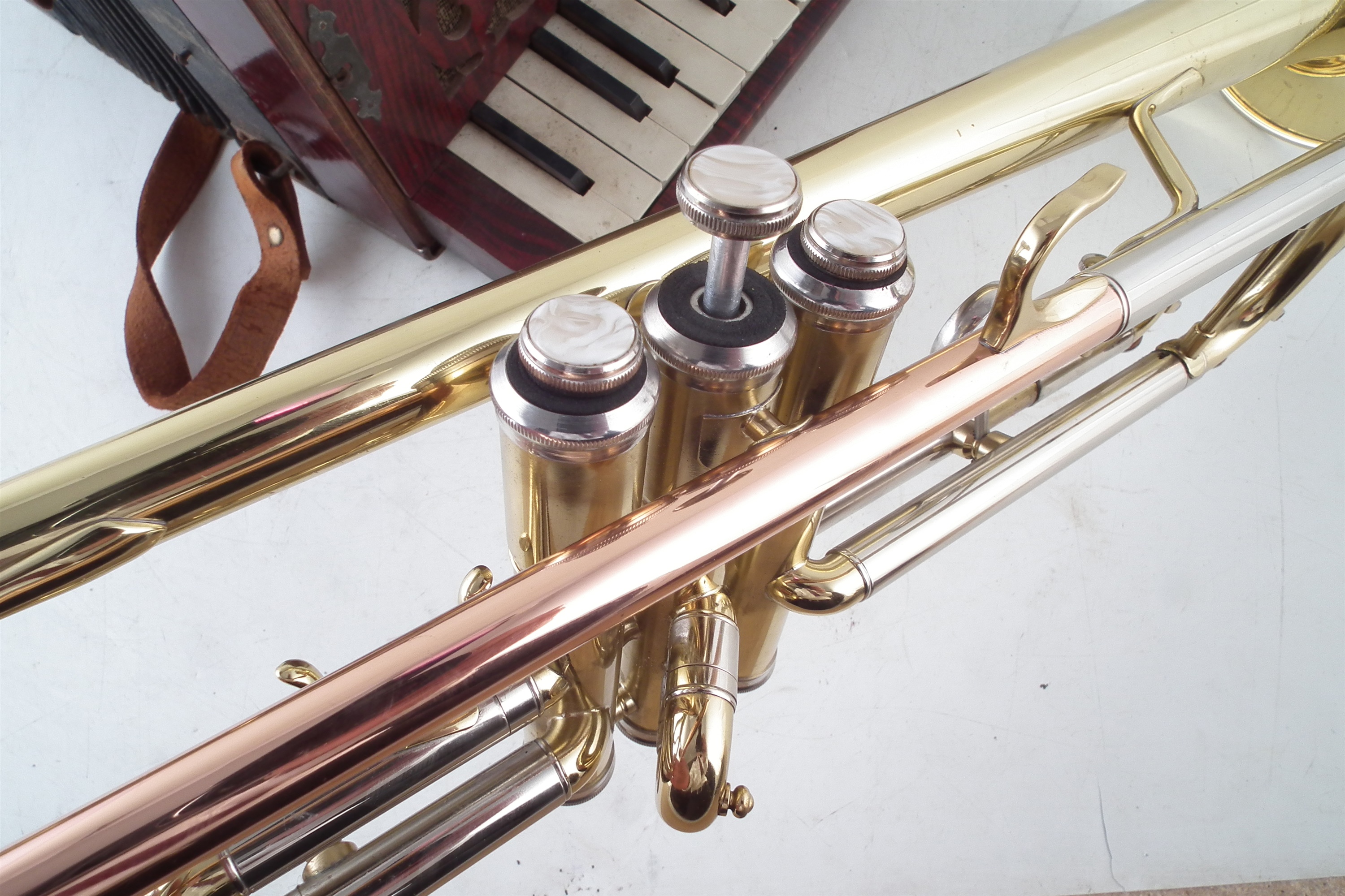 Odyssey trumpet in case and Rosetti piano accordion. - Image 3 of 6