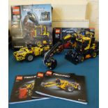 Lego Technic Volvo EW160E (42053) and Lego Technic Mine Loader (42049), box with boxes and
