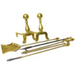 Brass fireside companion set. Condition reports are not available for our Interiors Sales