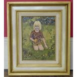 K. Mattison USA Infant Gathering flowers oil on canvas Condition reports are not available for our