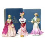 Royal Doulton rosebud also two sporting service figures Condition reports are not available for