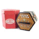 Geman twenty key concertina with card case