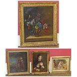 Quantity of assorted 19th / early 20th century oil paintings to include large floral still life, and