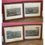 Four hunting prints Condition reports are not available for our Interiors Sales
