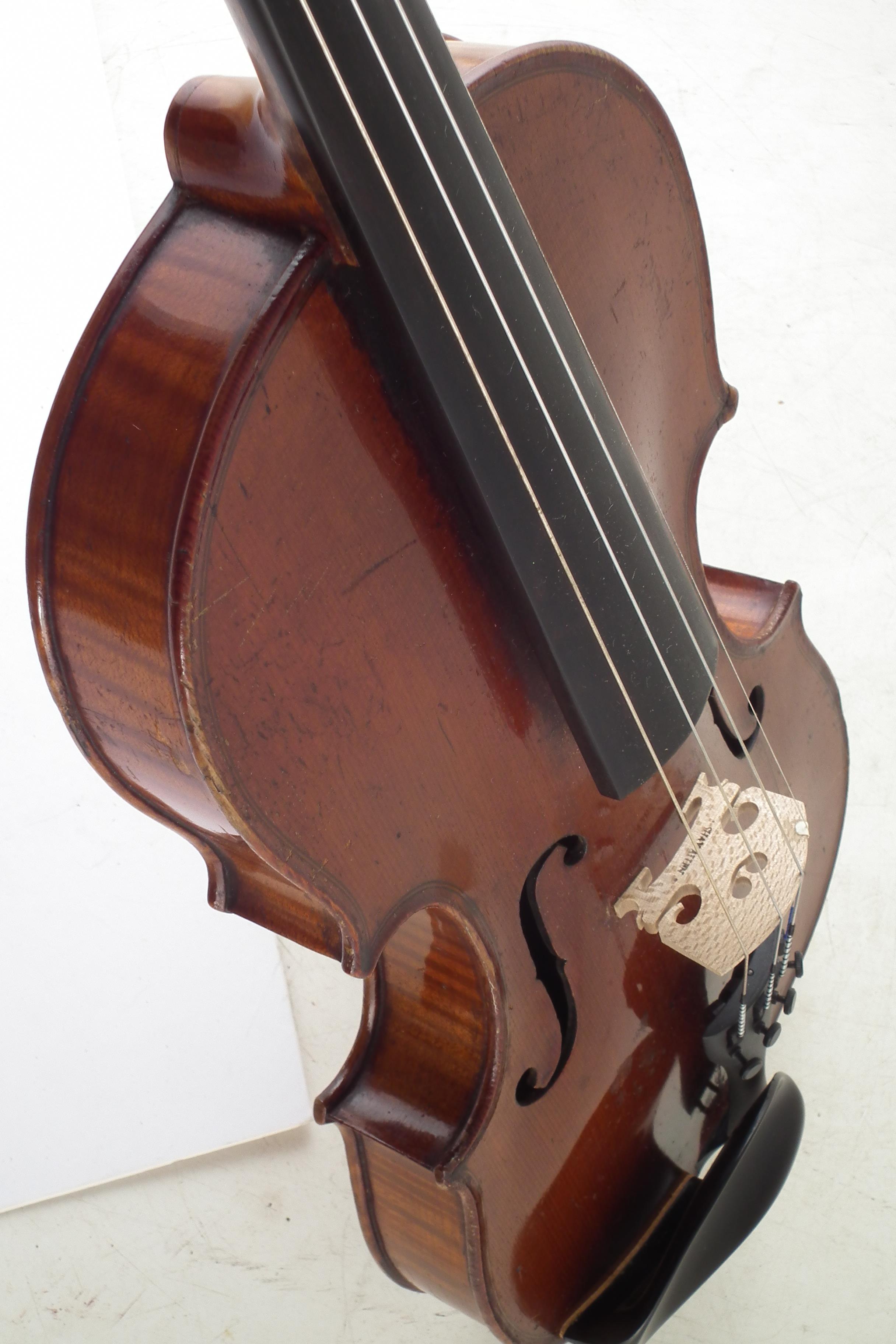 Schmidt violin with NS bow and case. - Image 2 of 15