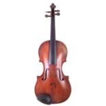 German violin with three bows and a case