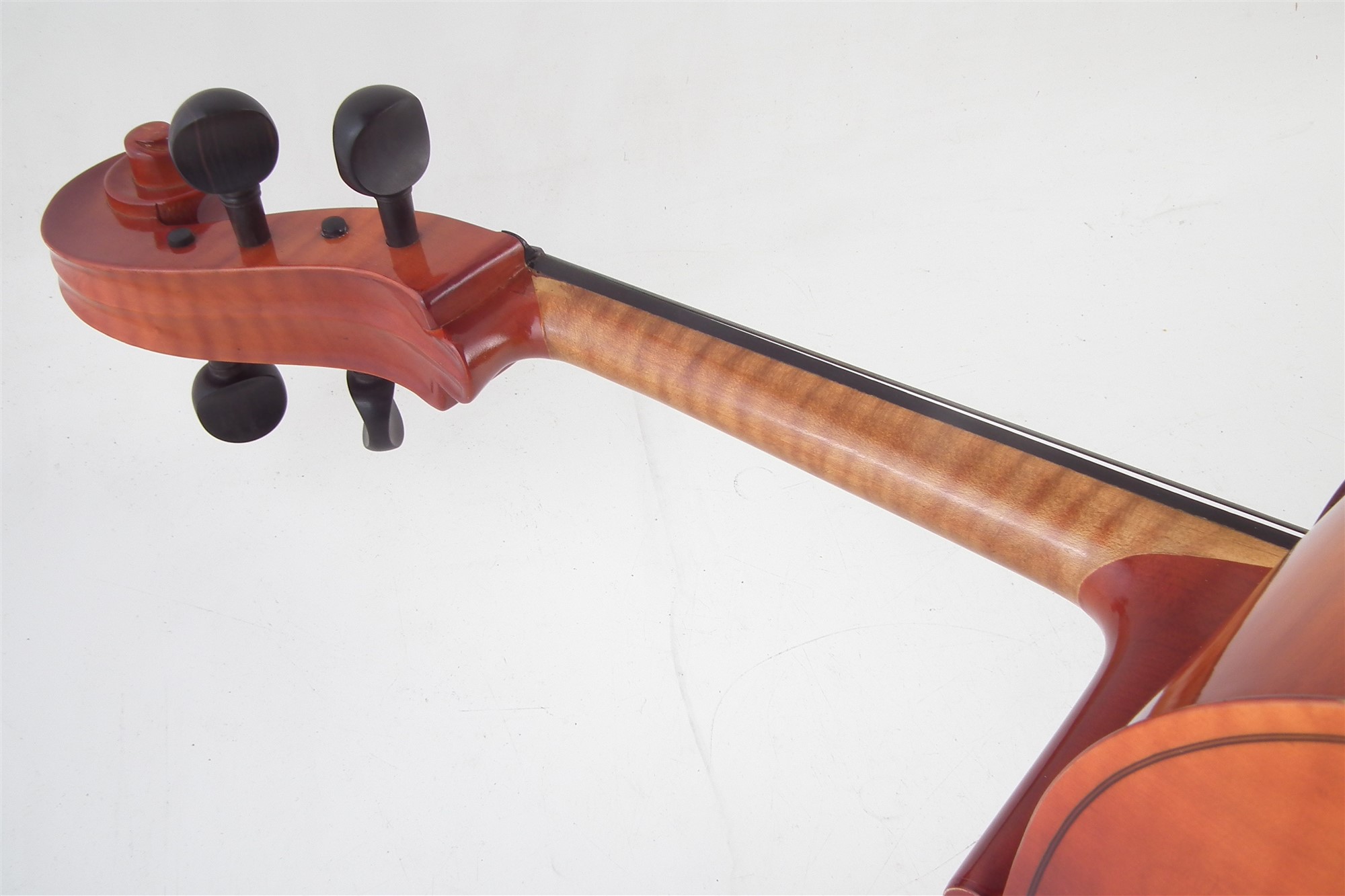 Czechoslovakian 4/4 cello, with bow, and hard case. - Image 7 of 12