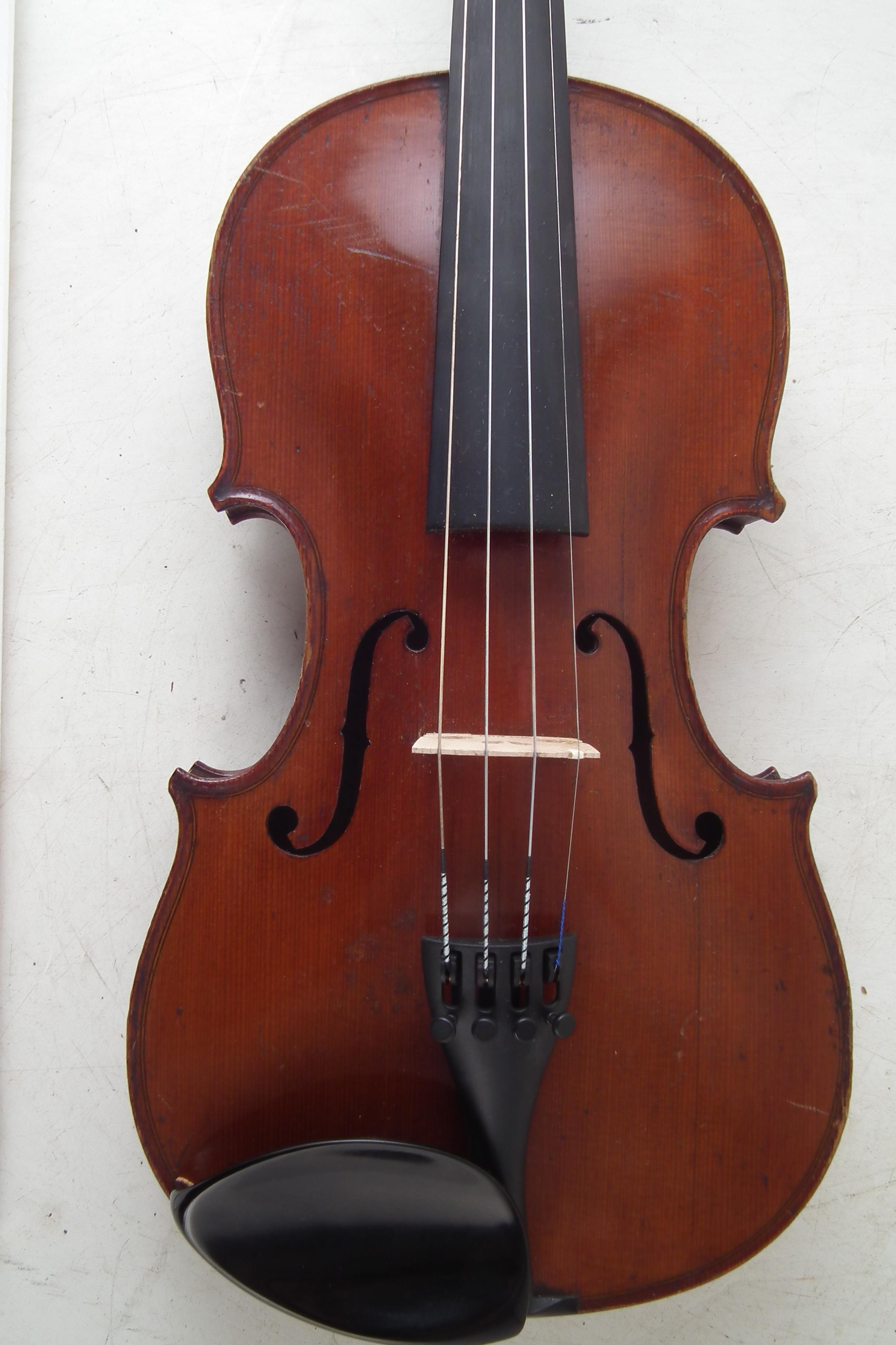 Schmidt violin with NS bow and case. - Image 3 of 15