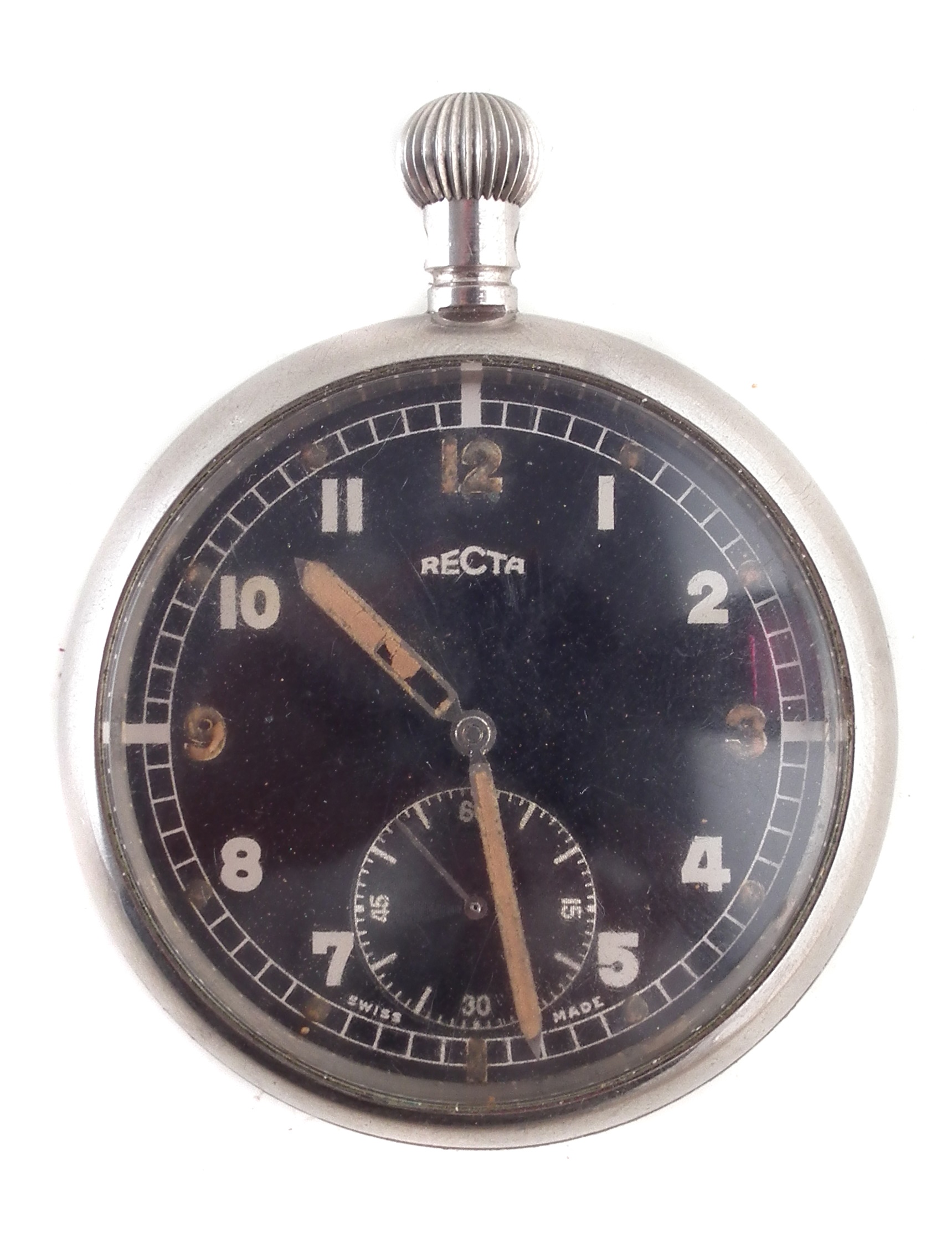 "Recta" military watch, stamped G.S.T.P F021516. 6.5cm high Condition reports are not available