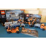 Lego Technic container yard (42062) and roadwork crew (42060) both complete with boxes and 42060
