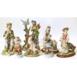 Seven Capodimonte figures Condition reports are not available for our Interiors Sales