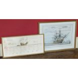 A. Nikolsky, 20th century, "H.M.S. Victory", signed watercolour, together with framed "The Mary