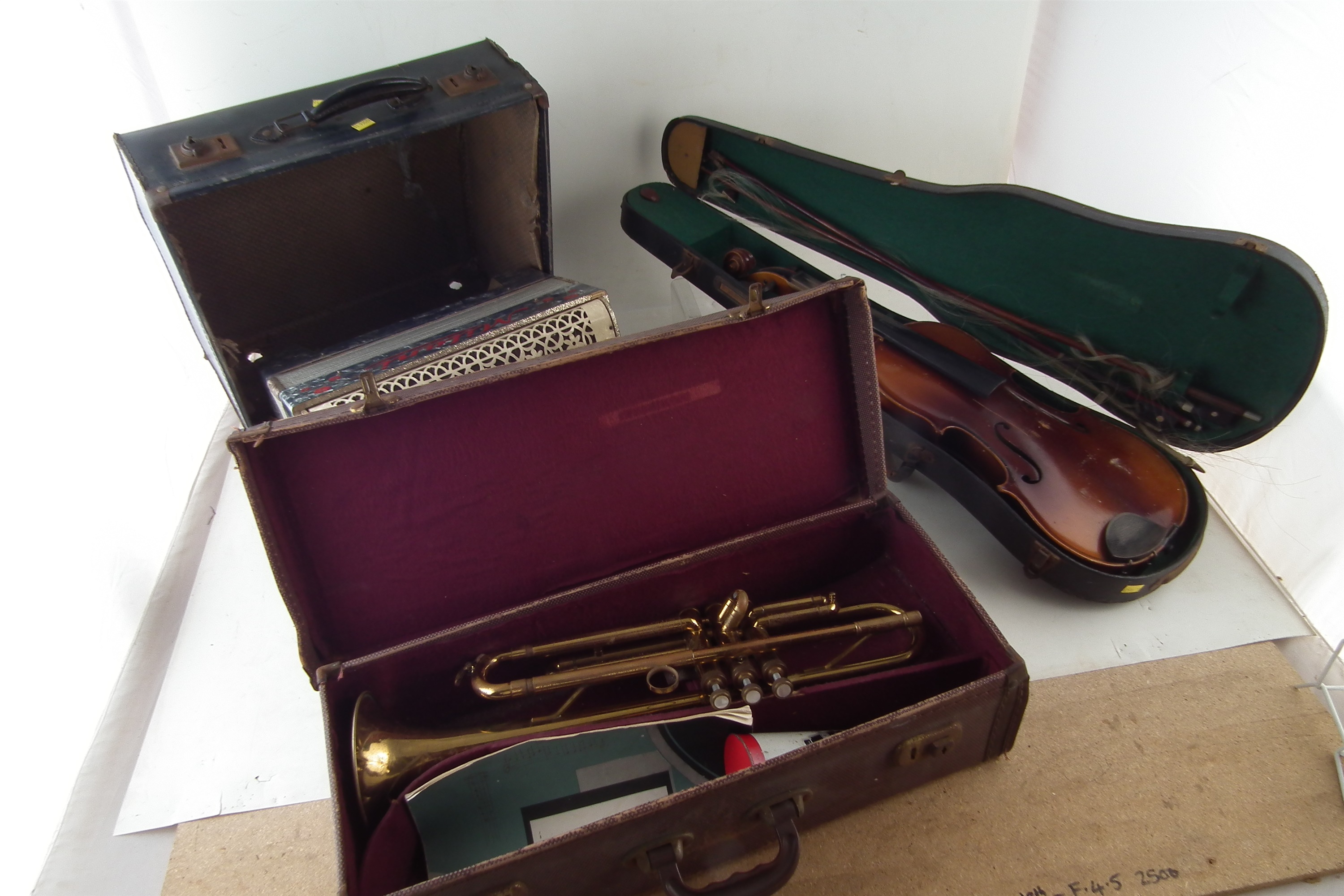 Violin, trumpet and accordion. - Image 5 of 5