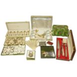 A Dupont gold plated lighter, together with a selection of plated ware etc. Condition reports are